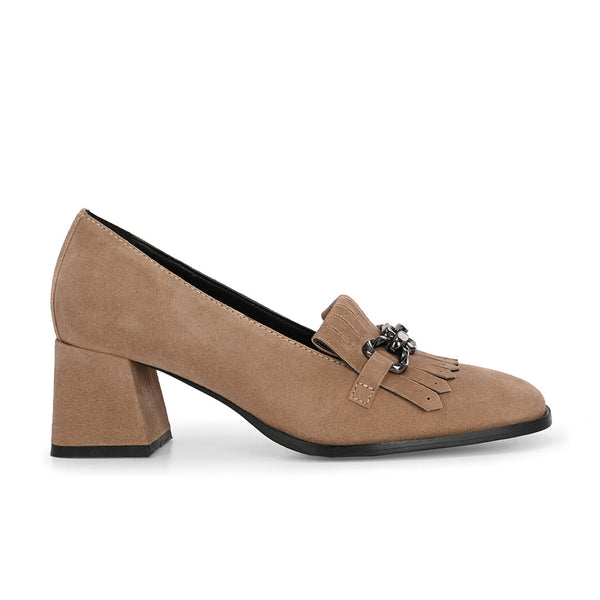 Luxe Suede Leather Block Heels