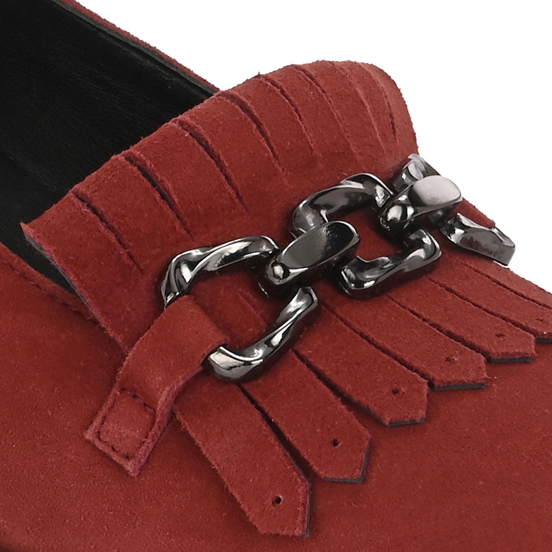 Luxe Suede Leather Block Heels