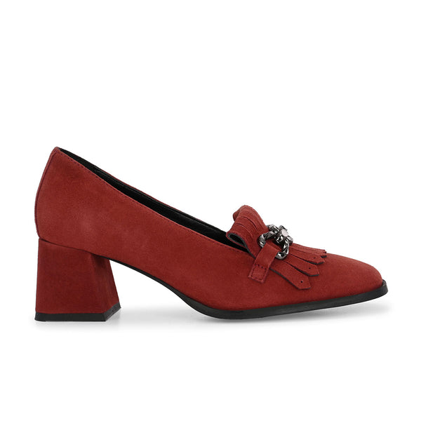 Luxe Suede Leather Block Heels
