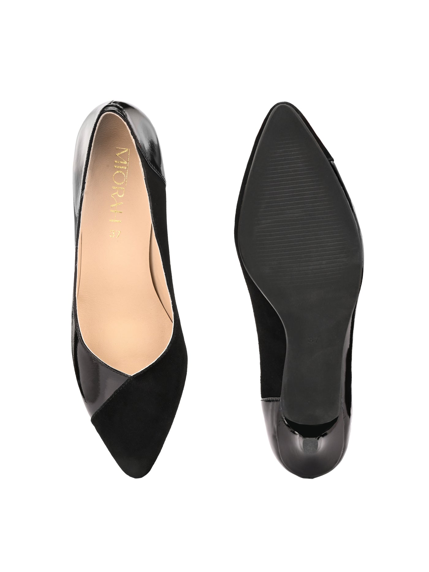 Kylie Black Leather Pumps
