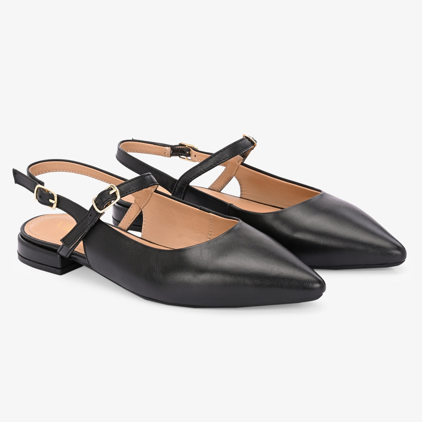 Avira Women Embellished Leather Sling Back Flat heel