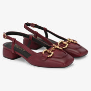 Majestic Leather Block Heels