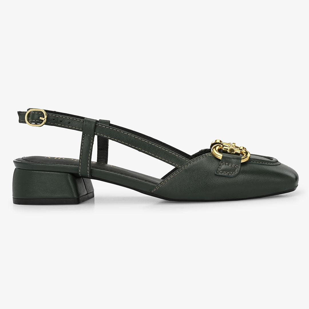 Majestic Leather Block Heels