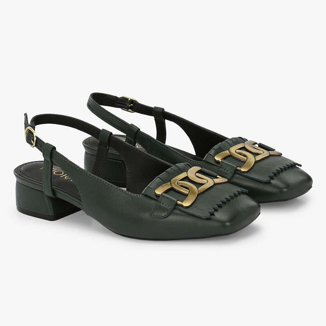 Astra Leather Block Heels