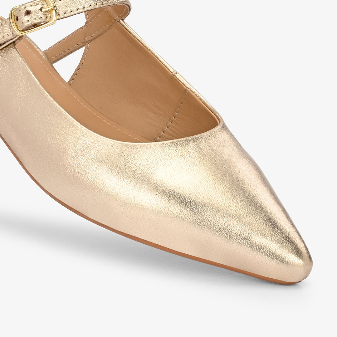 Avira Women Embellished Leather Sling Back Flat heel