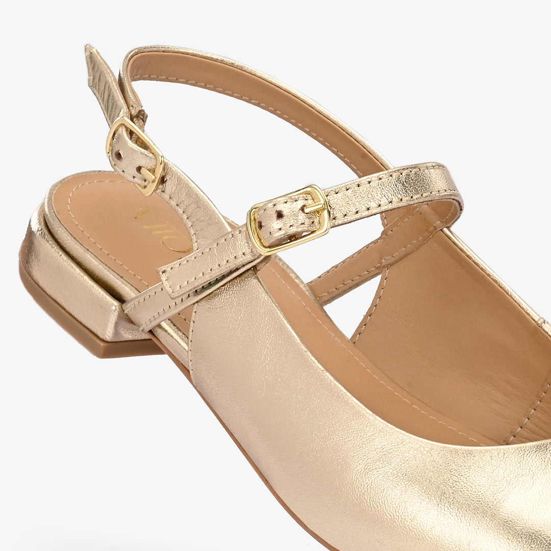 Avira Women Embellished Leather Sling Back Flat heel