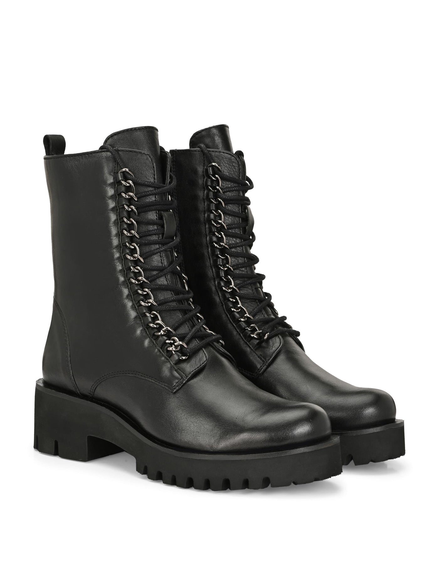 Aspen Black Leather Lace Up Boots