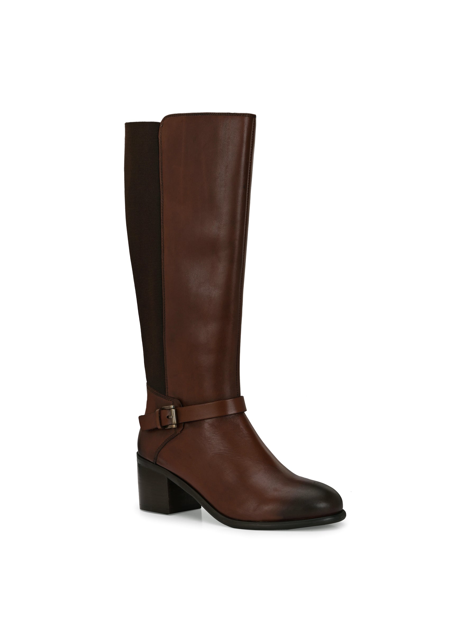 Eden Brown Leather Knee High Boots