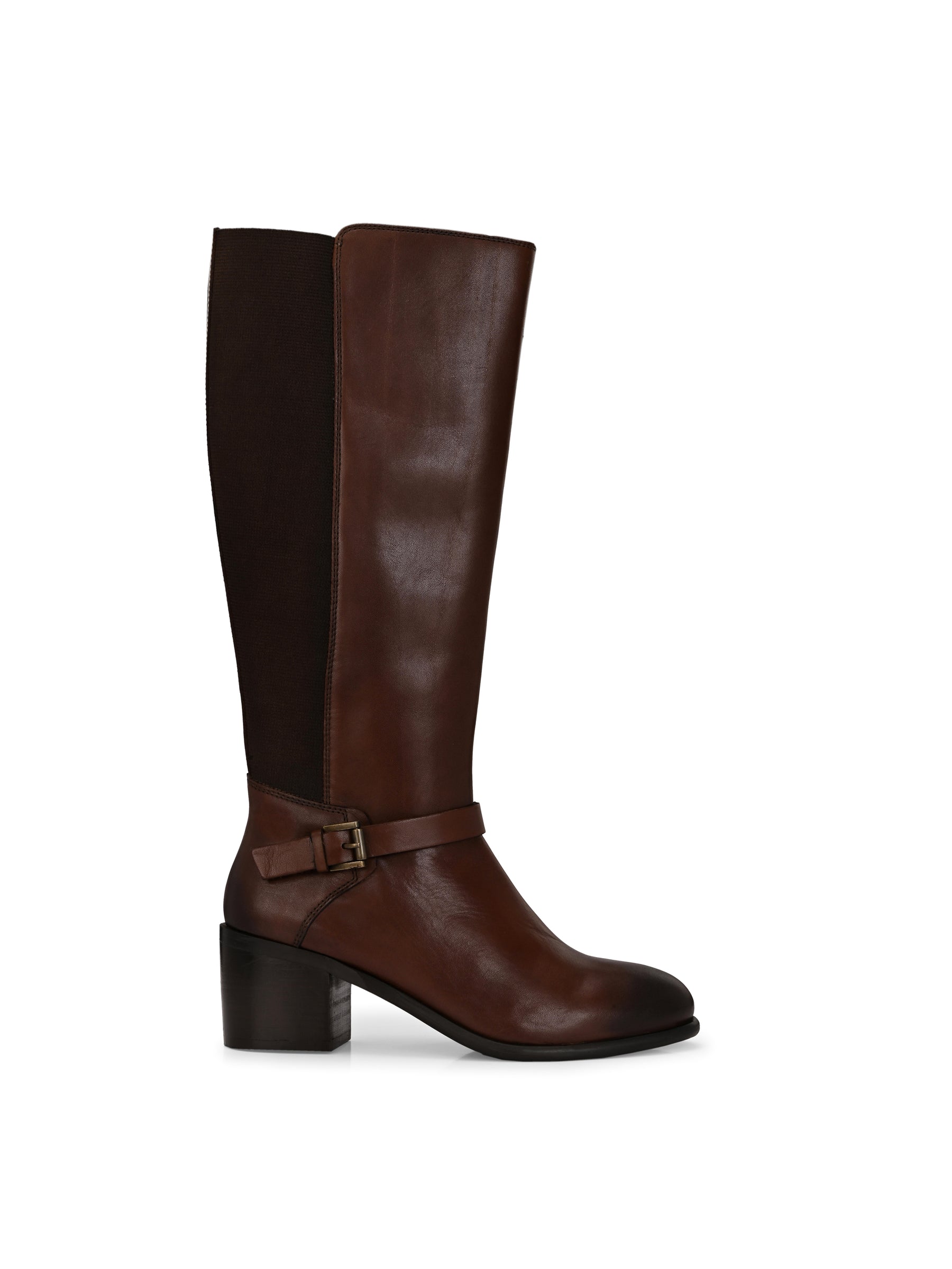 Eden Brown Leather Knee High Boots