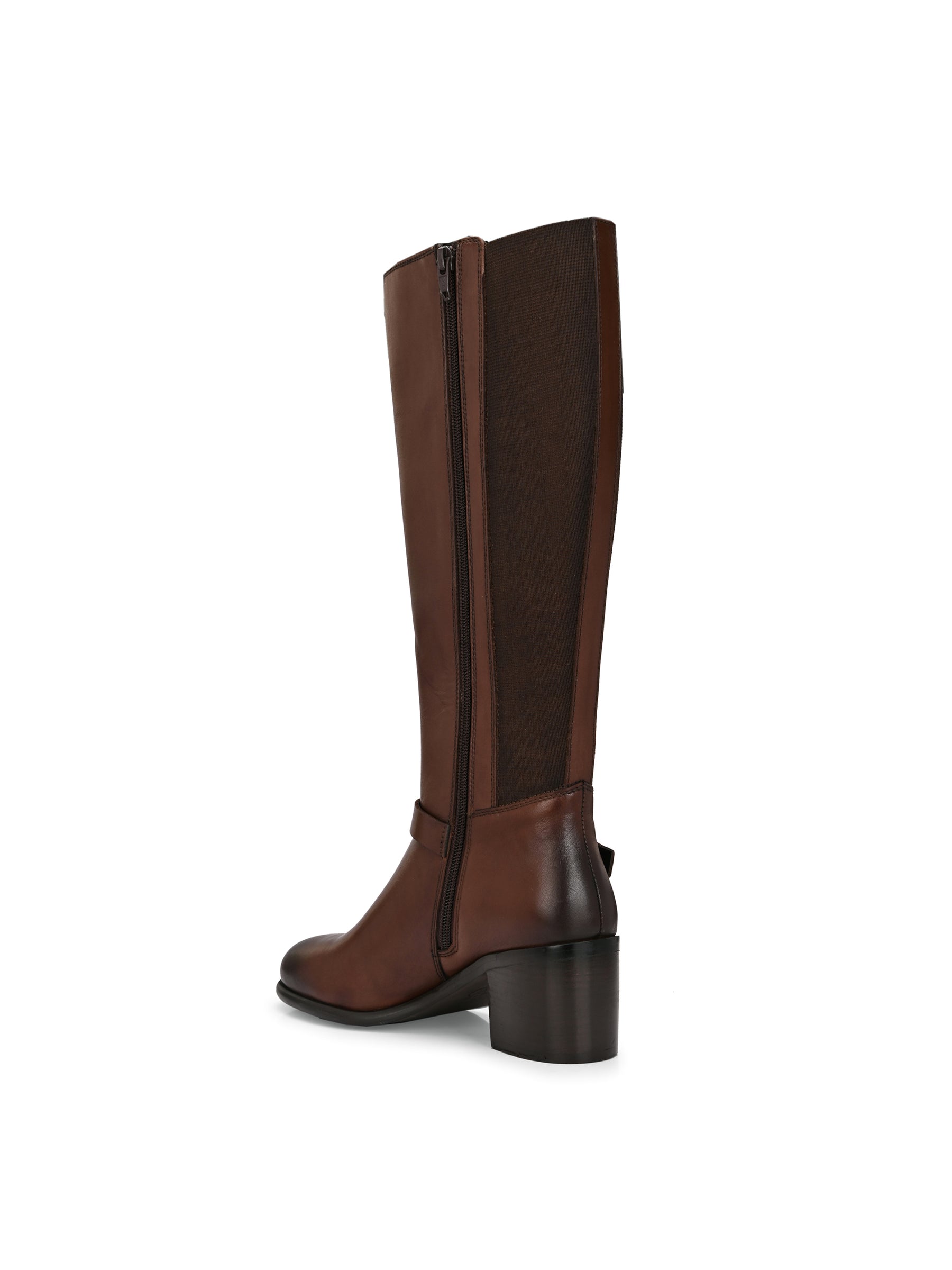 Eden Brown Leather Knee High Boots