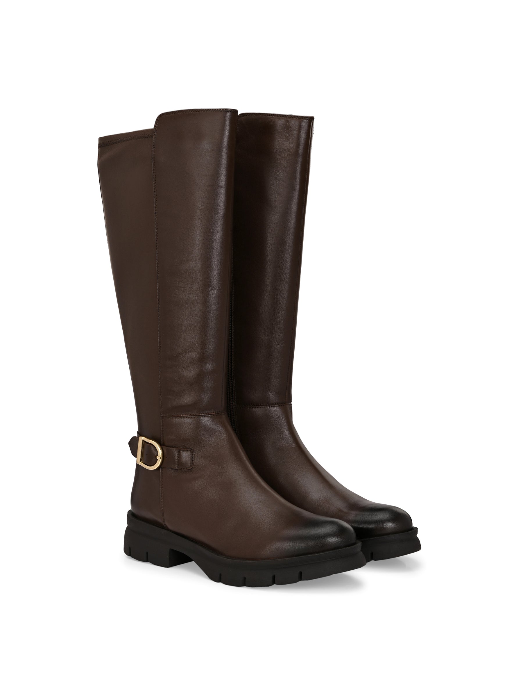 Willow Brown Leather Knee High Boots