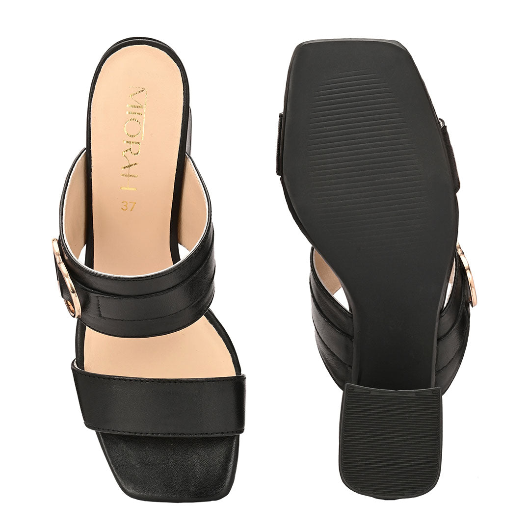 Velora Leather Block Heels