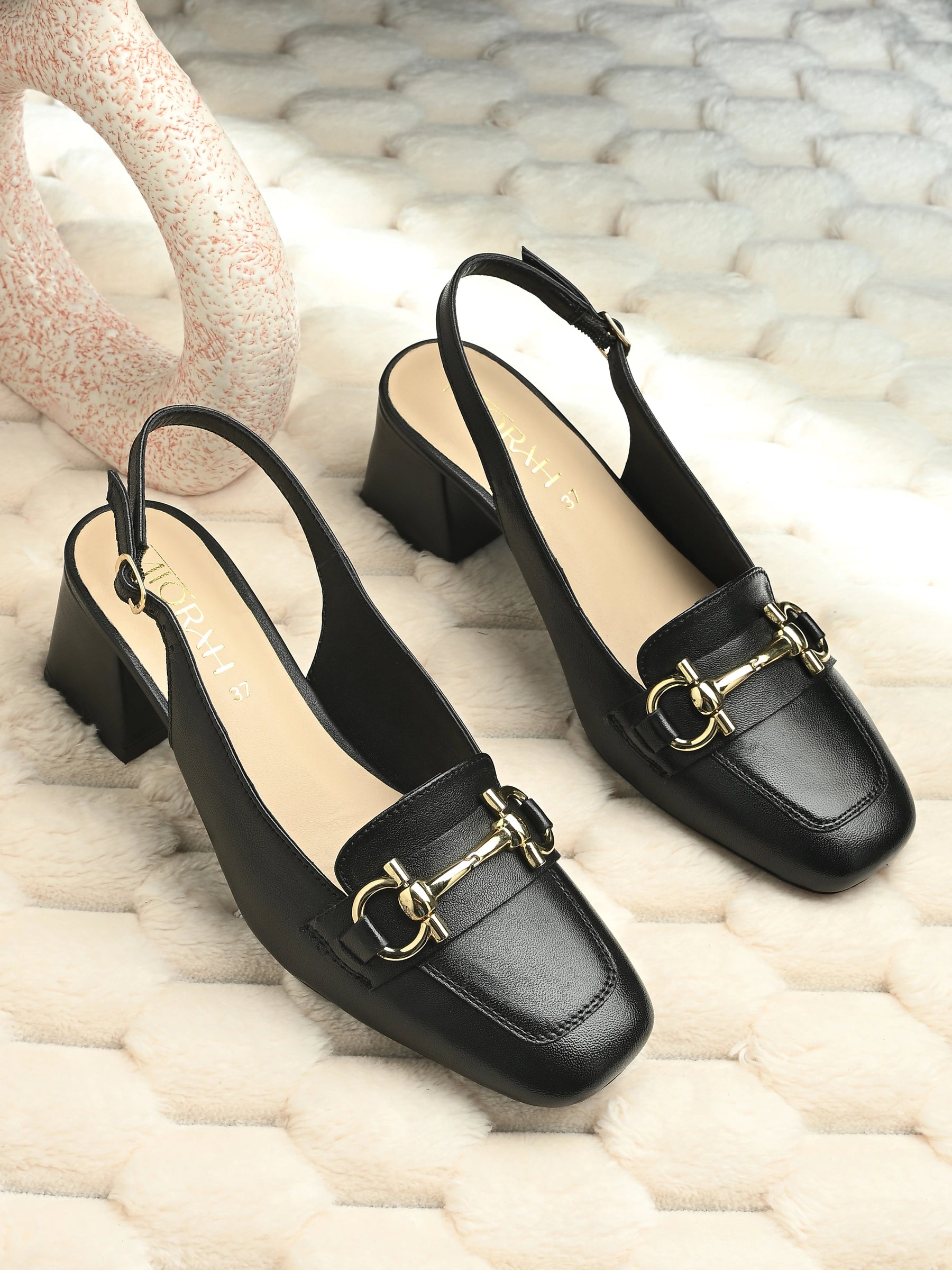 Allure Leather Block Heels