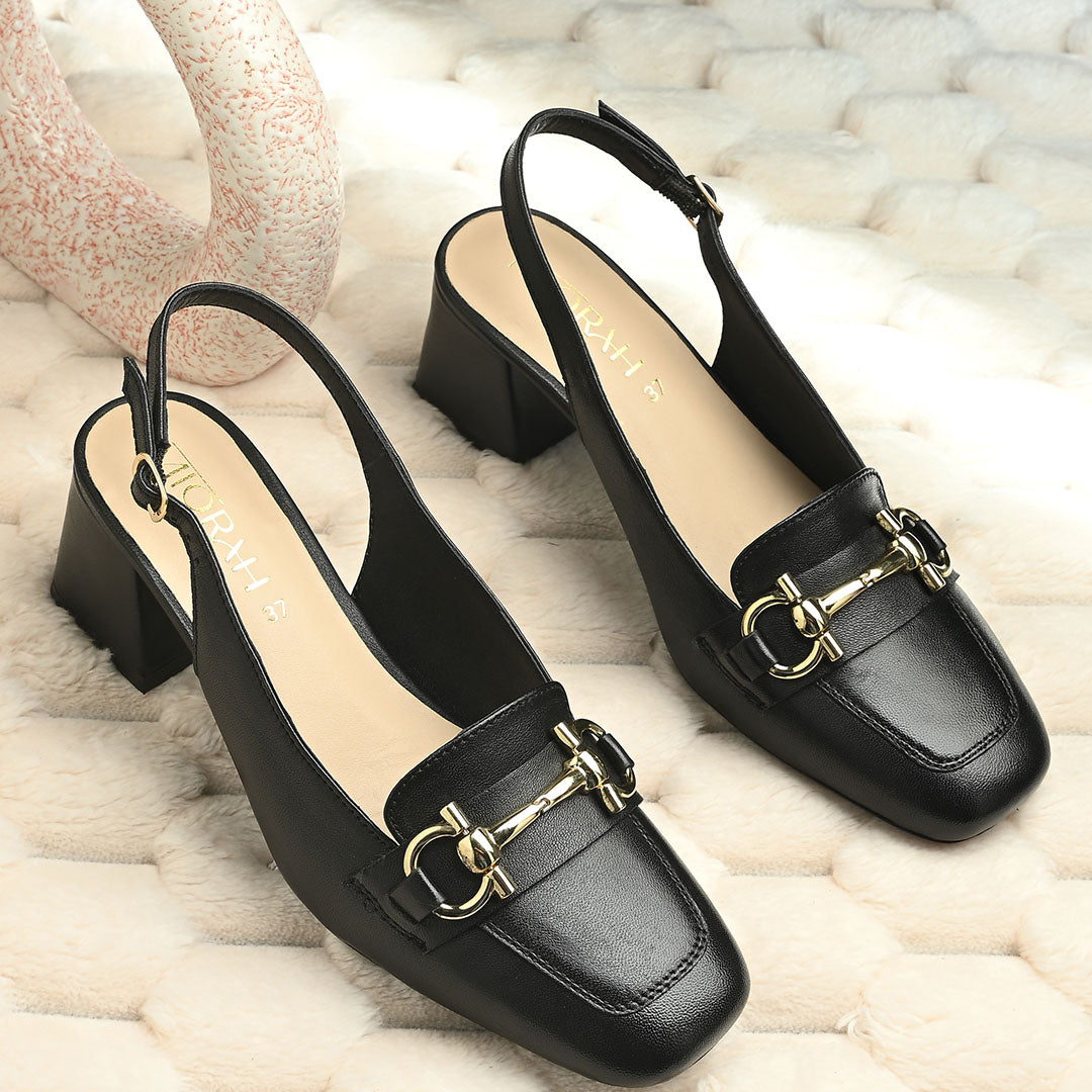Allure Leather Block Heels