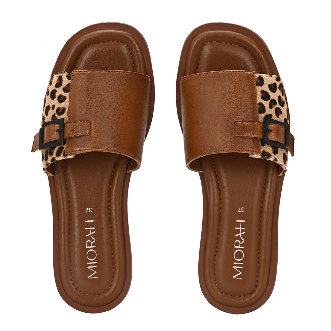 Mia Leather Buckle Flats