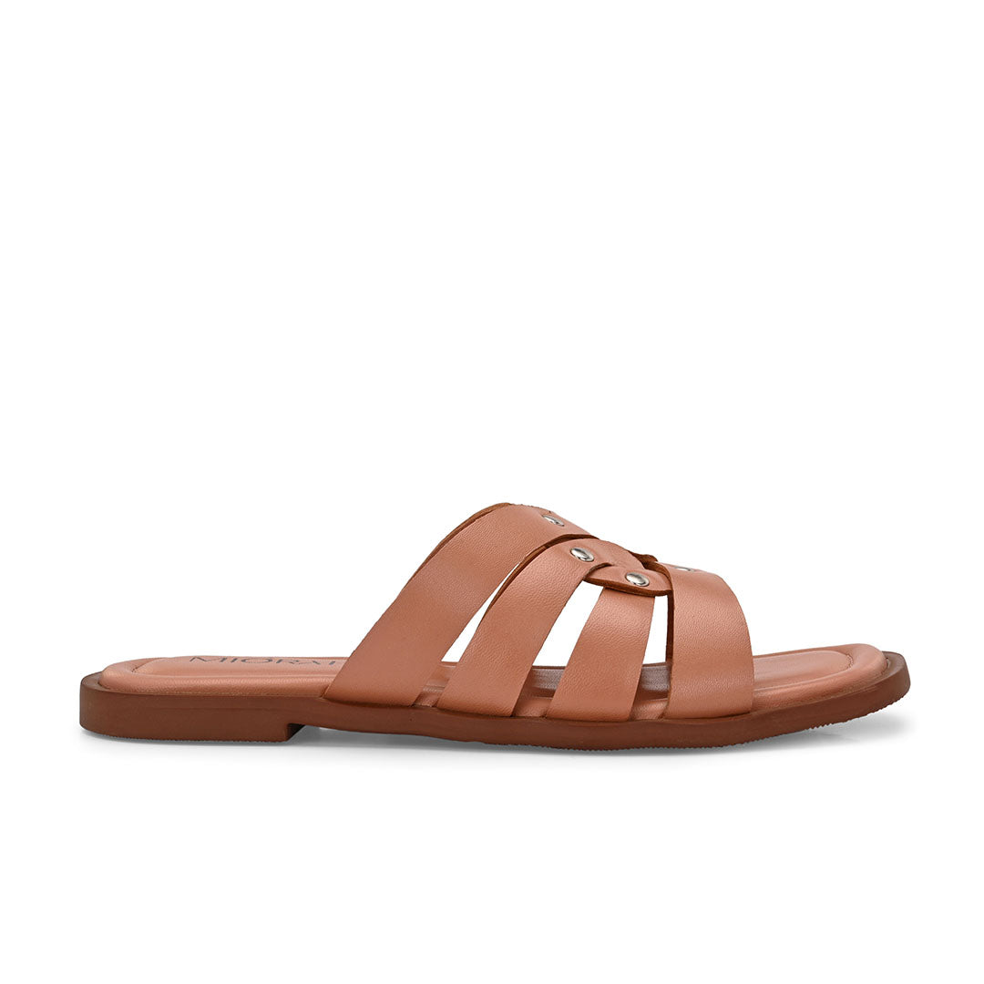 Ivy Leather Stud Flats