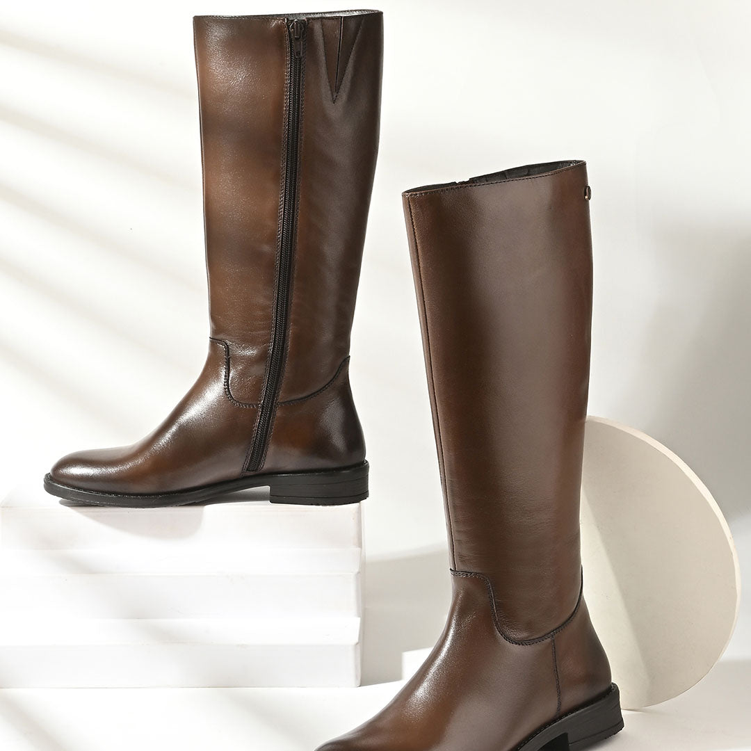 Blaire Leather Knee High Boots