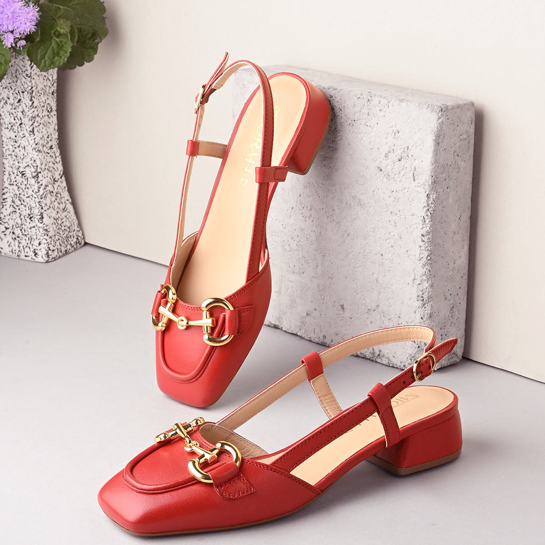 Majestic Leather Block Heels
