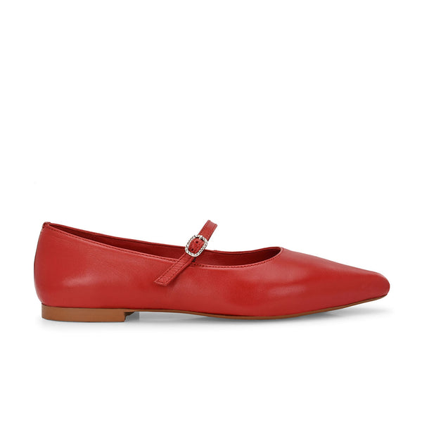 Poppy Leather Pointed Ballerinas