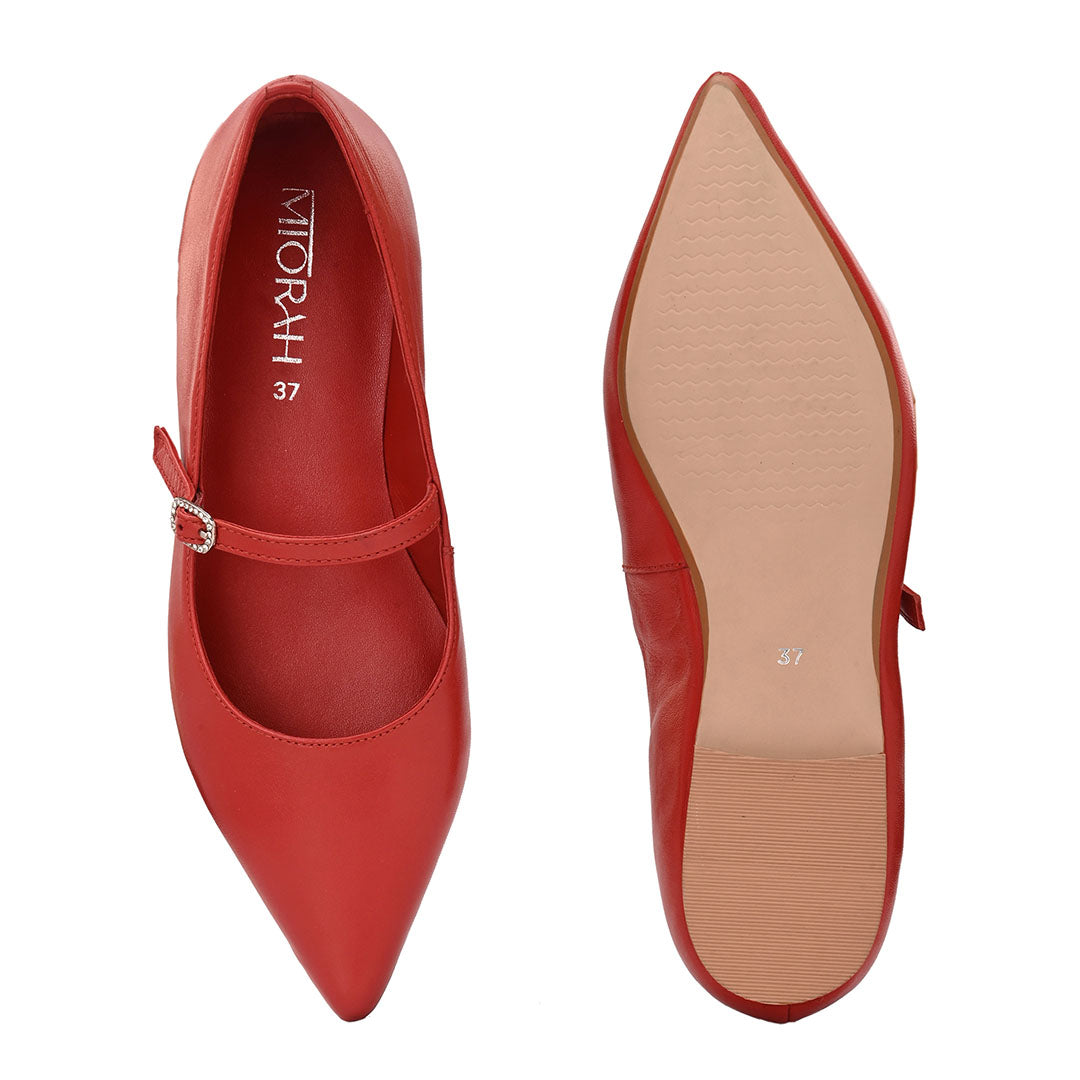 Poppy Leather Pointed Ballerinas