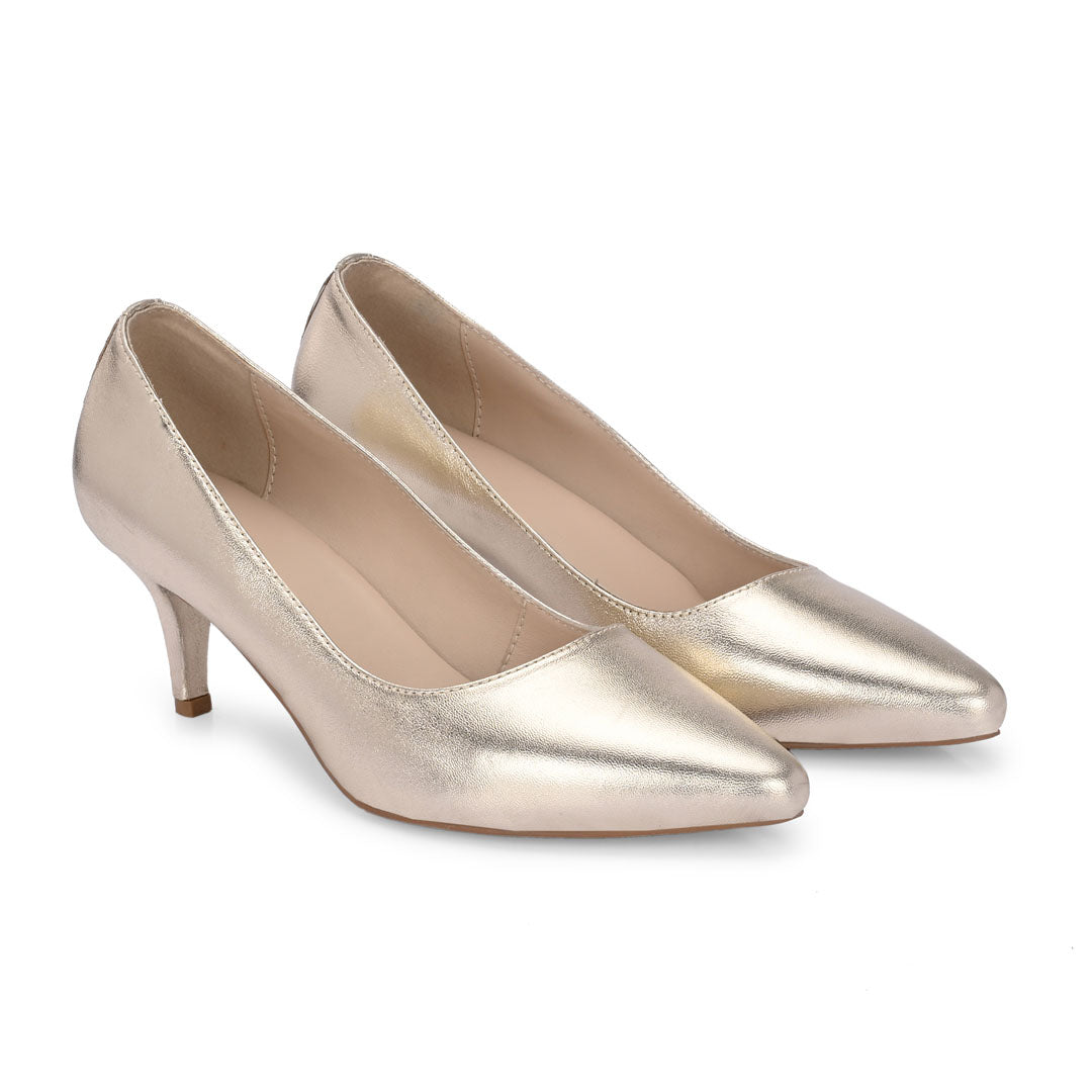 Posh Metllic Leather Pumps