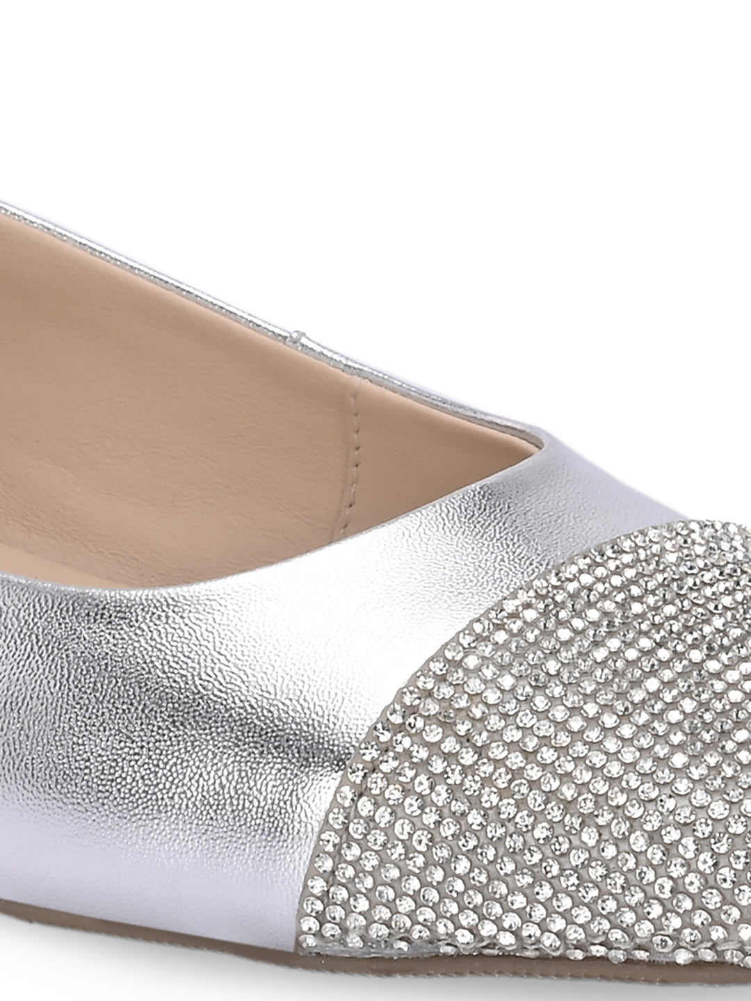 Charm Metallic Leather Stud Ballerines