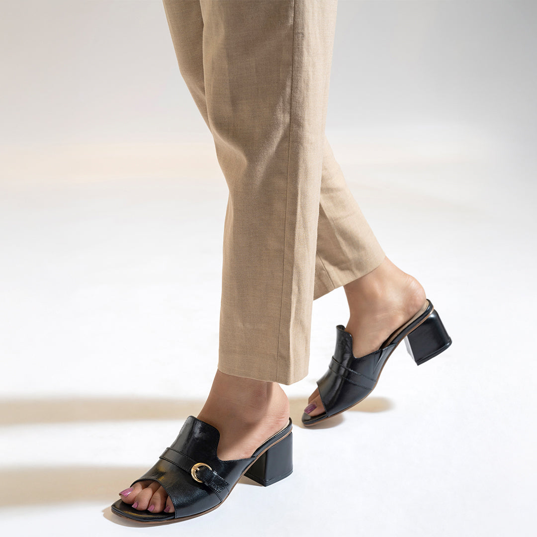 Splendor Leather Casual Block Heels
