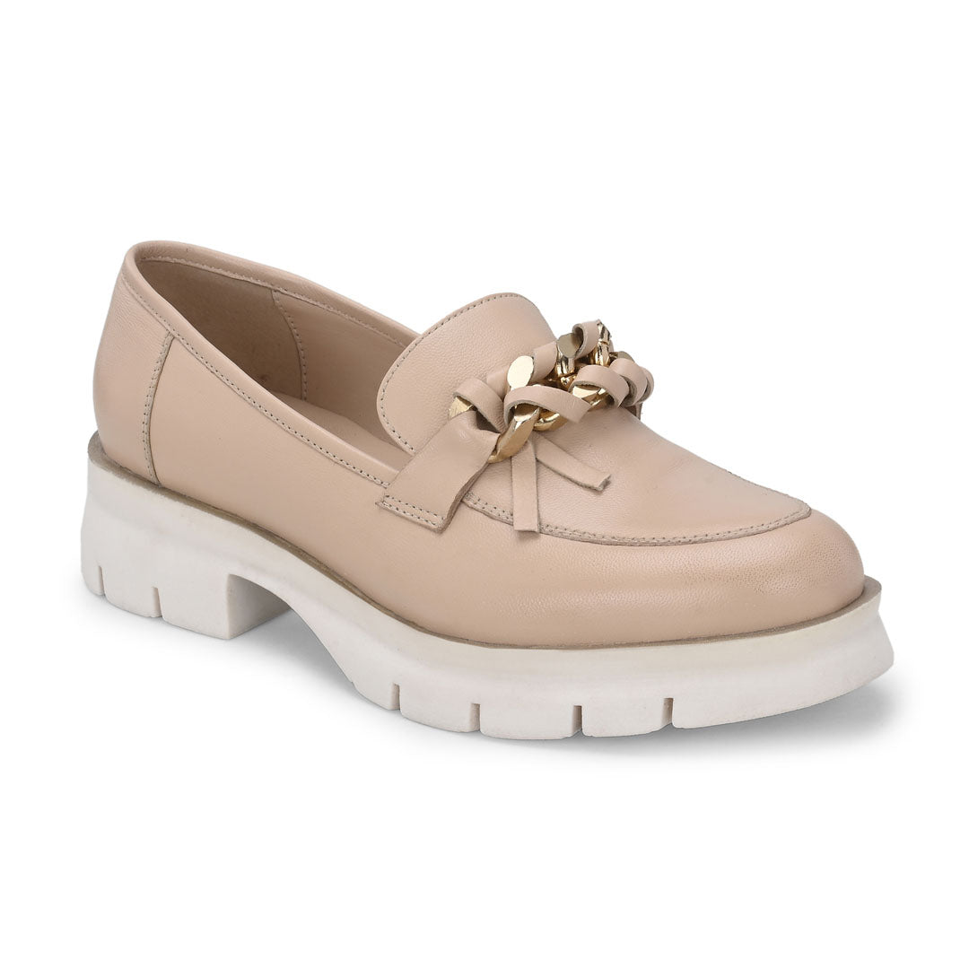 Trend'e White Leather Comfort Loafers