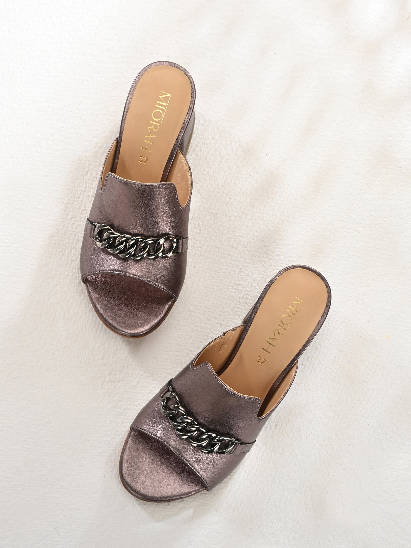 Elevate Metallic Leather Block Heels