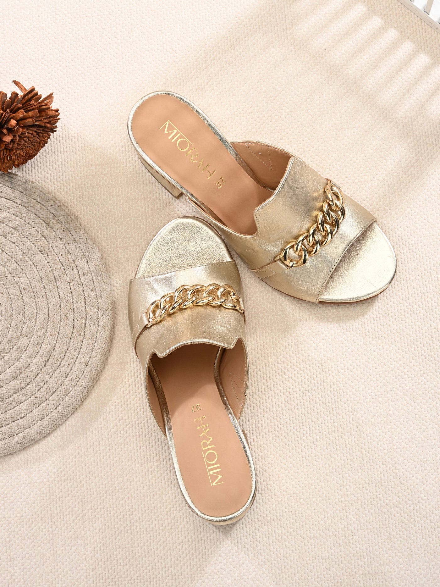 Elevate Metallic Leather Block Heels