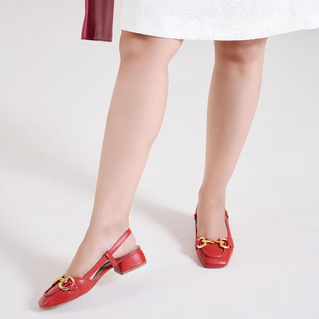 Majestic Leather Block Heels