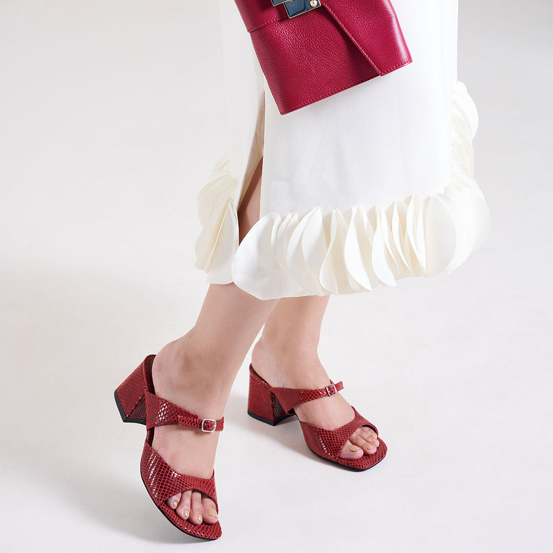 Roxy Leather Block Heels