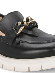 Trend'e White Leather Comfort Loafers