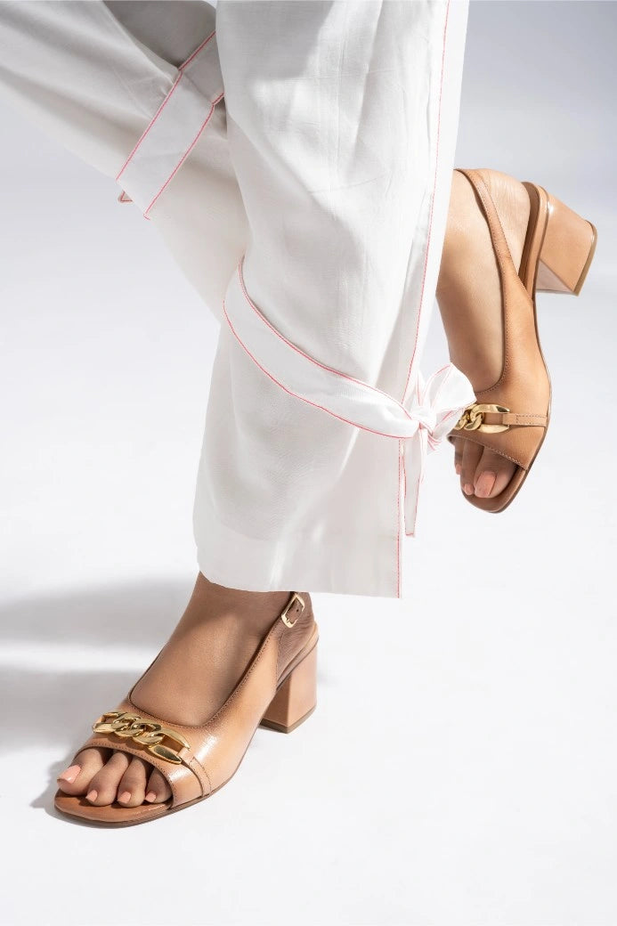Moonlit Leather Party Block Heels